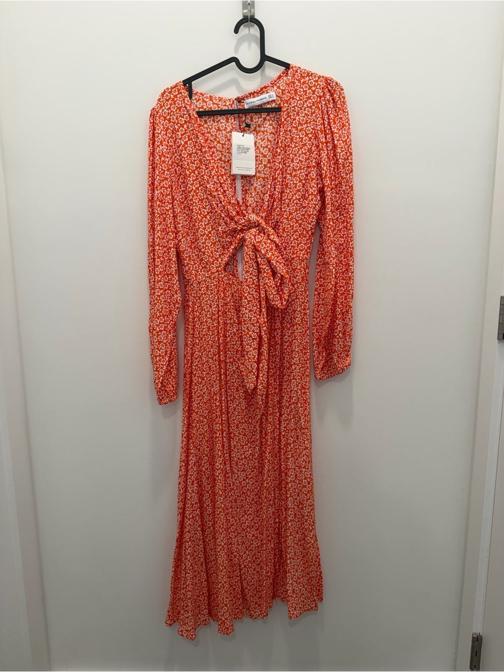 Faithful the Brand Long Sleeve Tie-Front Floral Dress